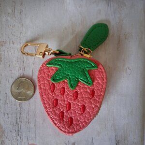 Strawberry Pouch Coin Purse Fruit Keychain NEW